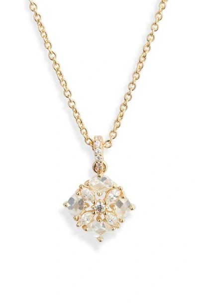 Kendra Scott Dira Cubic Zirconia Pendant Necklace In Gold White Crystal