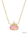 Kendra Scott Disney Elisa Princess Light Pink Iridescent Abalone Pendant Necklace 14k Gold Over Brass