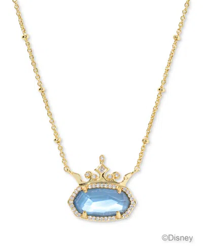 Kendra Scott Disney Elisa Princess Light Pink Iridescent Abalone Pendant Necklace 14k Gold Over Brass