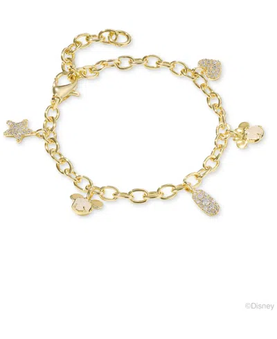 Kendra Scott Disney |  14k Gold-plated Mixed Stone Mickey & Minnie Mouse Charm Bracelet