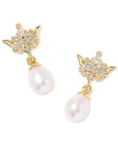 Kendra Scott Disney Princess 14k Gold Over Brass White Mix Crown Drop Earrings