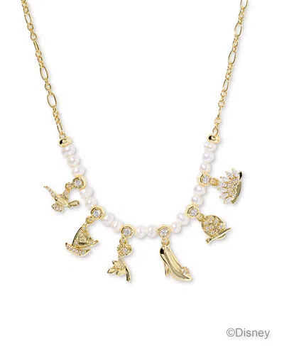 Kendra Scott Disney Princess White Mix Charm Strand Necklace 14k Gold Over Brass