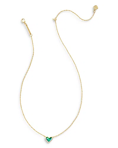 Kendra Scott Drusy Ari Heart Pendant Necklace, 19 In Gold/moon Stone