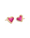 Kendra Scott Ari Heart Stud Earrings In Gold/azalea Illusion
