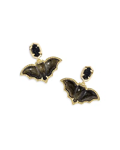 Kendra Scott Drusy Stone & Obsidian Bat Drop Earrings In Multi