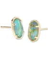 Kendra Scott Drusy Stone Oval-shape Button Earrings In Green