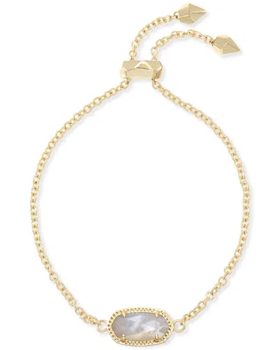 Kendra Scott Elaina Adjustable Chain Bracelet In Ivory Pearl In Gold