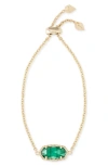 Kendra Scott Elaina Birthstone Bracelet In May/emerald Cats Eye