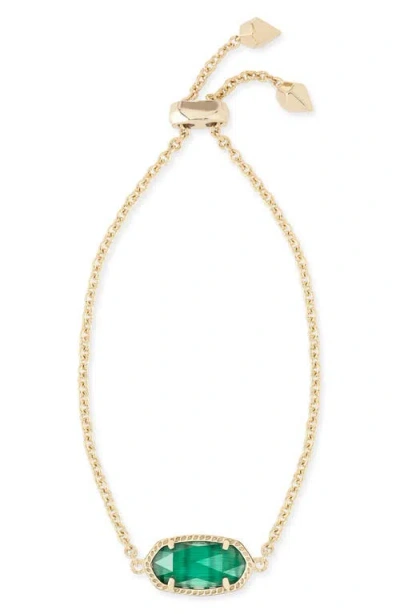 Kendra Scott Elaina Birthstone Bracelet In May/emerald Cats Eye