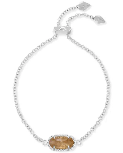 Kendra Scott Elaina Silver Adjustable Chain Bracelet In Citrine November In Metallic