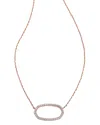 Kendra Scott Elisa 14k Rose Gold 0.39 Ct. Tw. Lab-grown Diamond Open Frame  Necklace In Brown