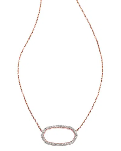 Kendra Scott Elisa 14k Rose Gold 0.39 Ct. Tw. Lab-grown Diamond Open Frame  Necklace In Brown