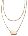 Kendra Scott Elisa 18k Rose Gold Over Silver Multi Strand Necklace In Gold