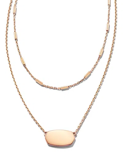 Kendra Scott Elisa 18k Rose Gold Over Silver Multi Strand Necklace