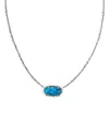 KENDRA SCOTT ELISA BAMBOO FRAME GEMSTONE ADJUSTABLE PENDANT NECKLACE, 19-23