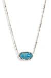Kendra Scott Elisa Bamboo Texture Pendant Necklace In Silver Indigo Magnesite