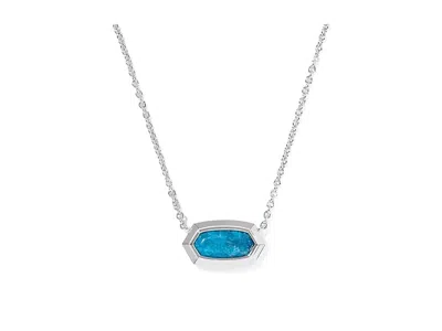 Kendra Scott Elisa Bezel Short Pendant In Blue