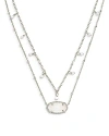 Kendra Scott Elisa Cultured Freshwater Pearl & Drusy Stone Adjustable Layered Necklace, 19 In Gold