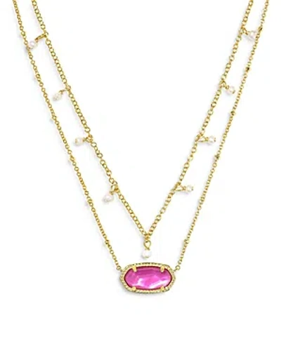 Kendra Scott Elisa Cultured Pearl Multi Strand Necklace In 14k Gold Plated, 20 In Gold Azalea Illusion