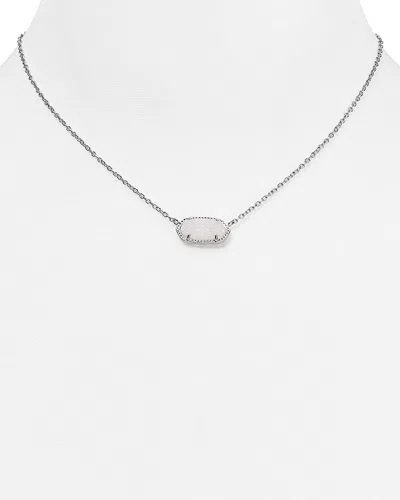 Kendra Scott Elisa Drusy Necklace, 15 In Rhodium/iridescent Drusy