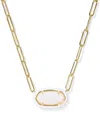 Kendra Scott Elisa Enamel Frame Paperclip Necklace, 15-17l In Gold