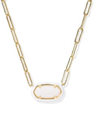 Kendra Scott Elisa Enamel Frame Paperclip Necklace, 15-17l In Gold