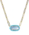 Kendra Scott Elisa Enamel Frame Paperclip Necklace, 17" + 3" Extender In Purple