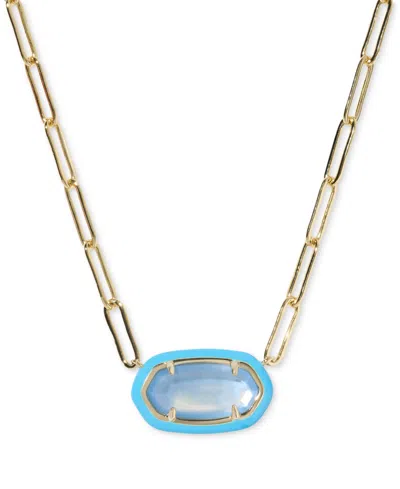 Kendra Scott Elisa Enamel Frame Paperclip Necklace, 17" + 3" Extender In Purple