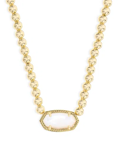 Kendra Scott Elisa Gold Ivory Mother Of Pearl Beaded Necklace, 14.5-18.5