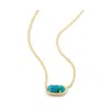 Kendra Scott Elisa Gold Pendant Necklace - Bronze Veined Turquoise - In Gold