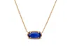 Kendra Scott Elisa Gold Pendant Necklace In Cobalt Cats Eye In Gold