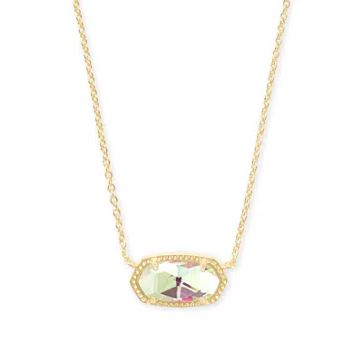 Kendra Scott Elisa Gold Pendant Necklace In Dichroic Glass