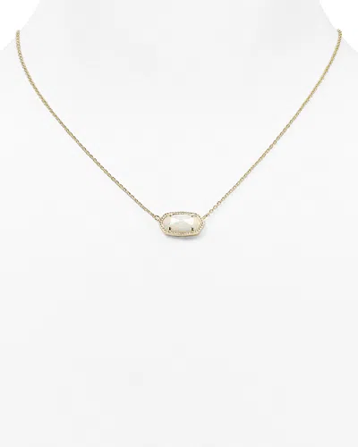 Kendra Scott Elisa Kyocera Opal Necklace, 15 In White Kyocera/gold