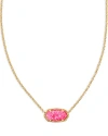 Kendra Scott Elisa Pendant Necklace In Gold Bright Pink Kyocera Opal