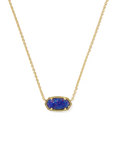 Kendra Scott Elisa Kyrocera Opal Stone Pendant Necklace, 15-17 In Metallic