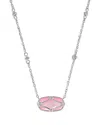 Kendra Scott Elisa Lattice Framed Mother Of Pearl Pendant Necklace In 14k Gold Plated, 19 In Pink/silver
