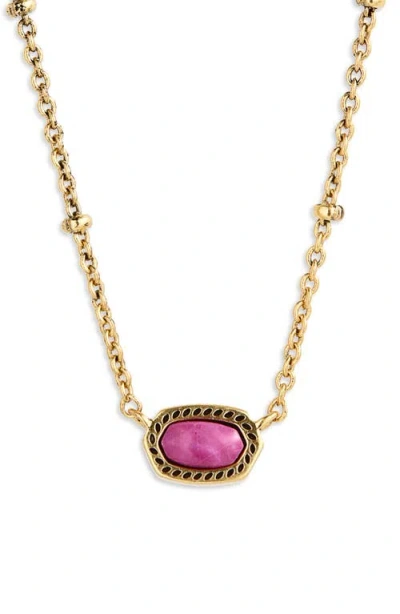 Kendra Scott Elisa Mini Pendant Necklace In Brown