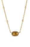 Kendra Scott Elisa Mini Pendant Necklace In Brown