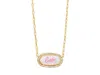 Kendra Scott Elisa Pave Frame Short Pendant In Pattern