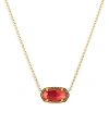 Kendra Scott Elisa Pendant Necklace In 14k Gold Plated, 15 In Gold Coral Pink Mother Of Pearl