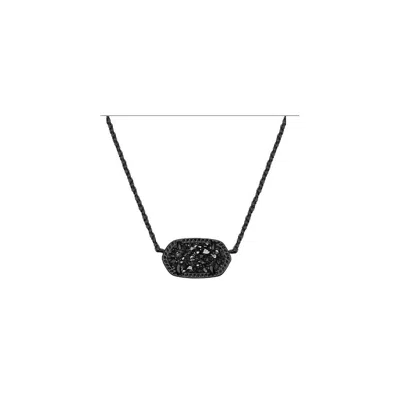 Kendra Scott Elisa Pendant Necklace In Black Drusy -