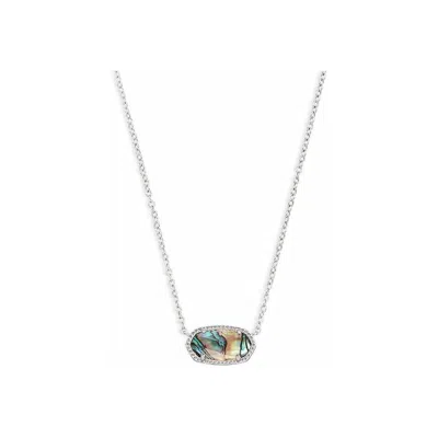 Kendra Scott Elisa Pendant Necklace Rhodium/abalone Shell - In Multi
