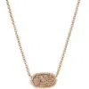 Kendra Scott Elisa Pendant Necklace In Rose Drusy/rose Gold