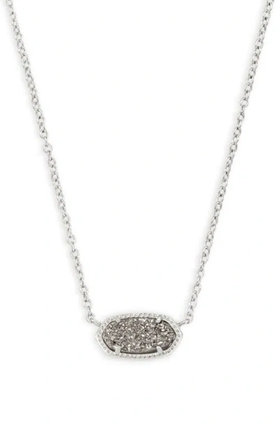 Kendra Scott Elisa Pendant Necklace In Silver/platinum Drusy