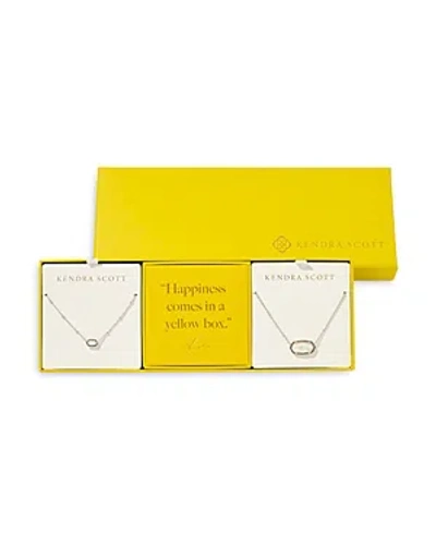 Kendra Scott Elisa Pendant Necklaces, Set Of 2 In Silver Ivory Mother Of Pearl