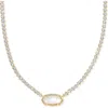 Kendra Scott Elisa Pendant Tennis Necklace In Gold
