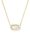 Kendra Scott Imitation Pearl 14k Gold Plated Over Brass Elisa Bezel Short Pendant Necklace In Gold