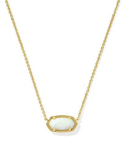 Kendra Scott Elisa Short Pendant Necklace In Gold In Blue