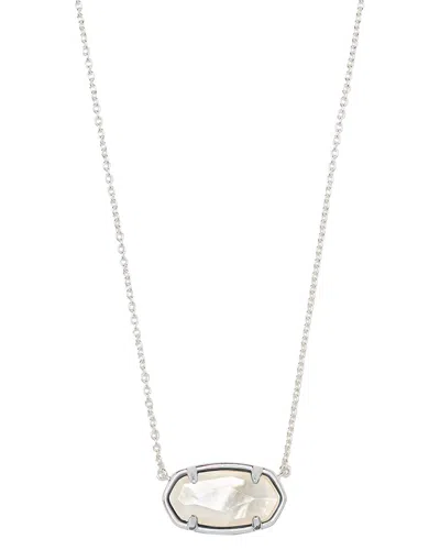 Kendra Scott Elisa Silver Mother Of Pearl Pendant Necklace In Neutral