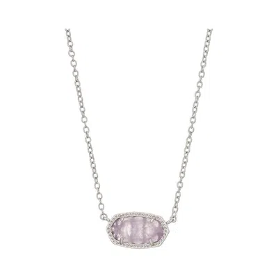 Kendra Scott Elisa Silver Pendant Necklace In Amethyst February - In Metallic